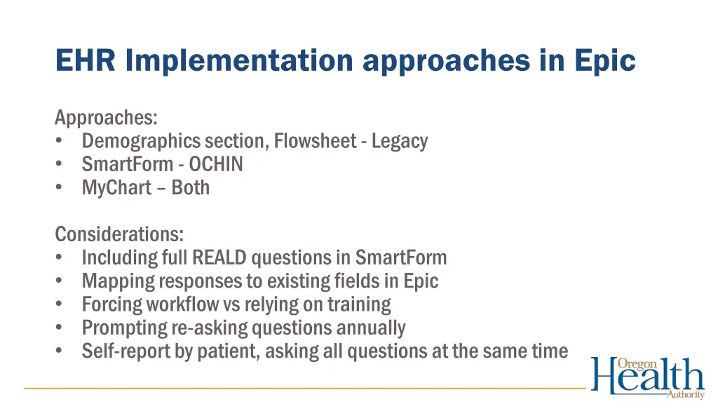 ehr implementation approaches in epic