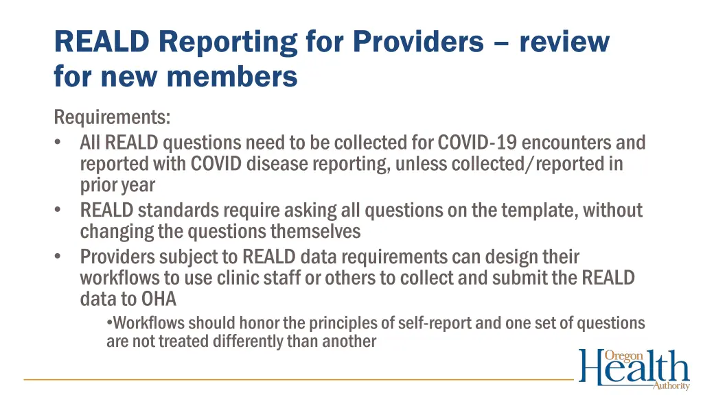 reald reporting for providers review