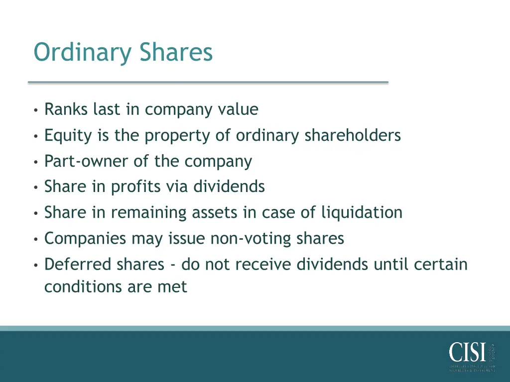 ordinary shares