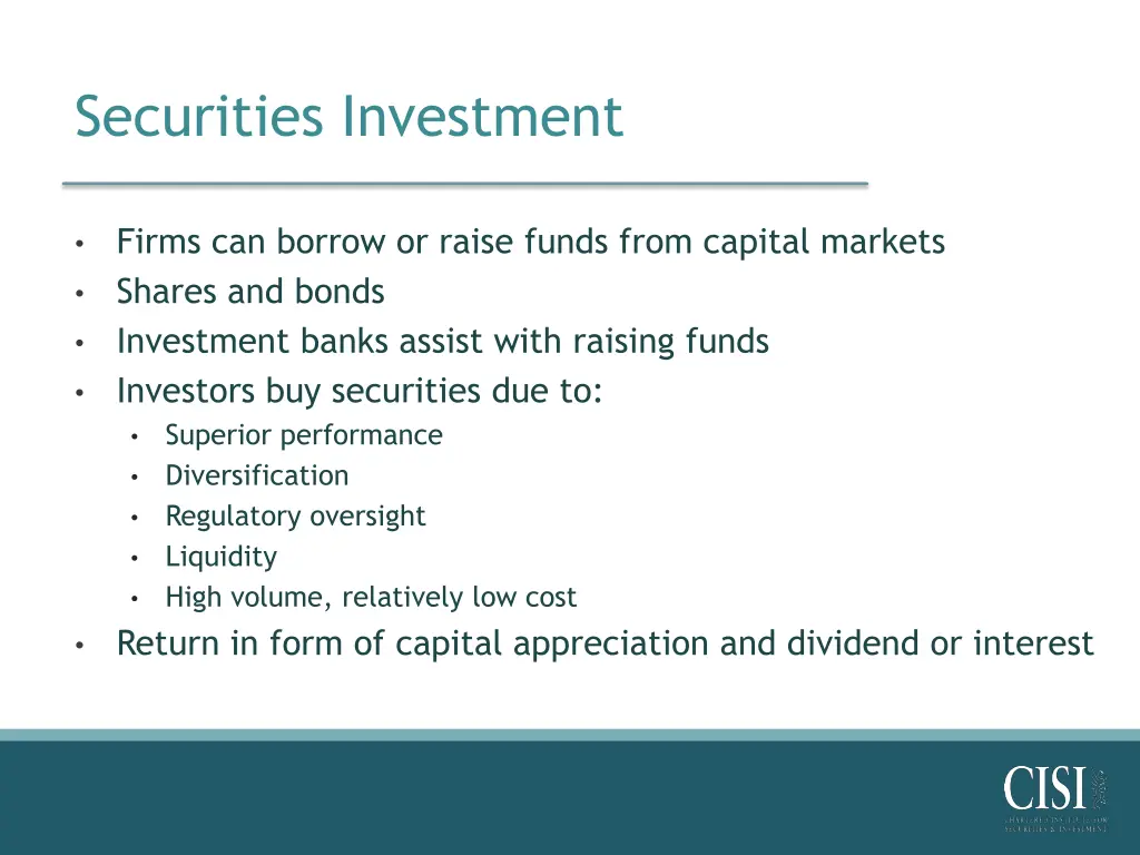 securities investment