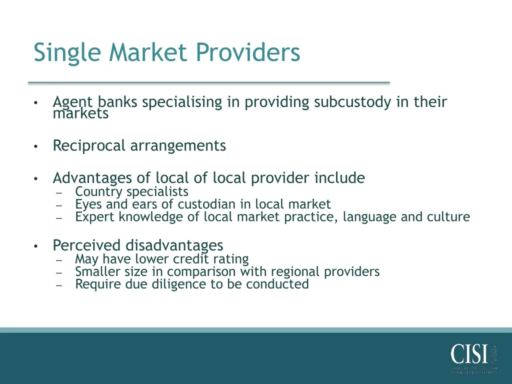 single market providers