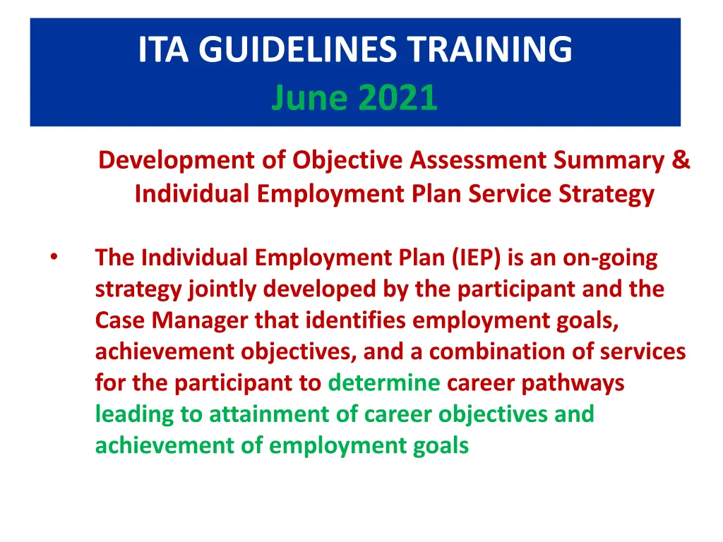 ita guidelines training june 2021 20