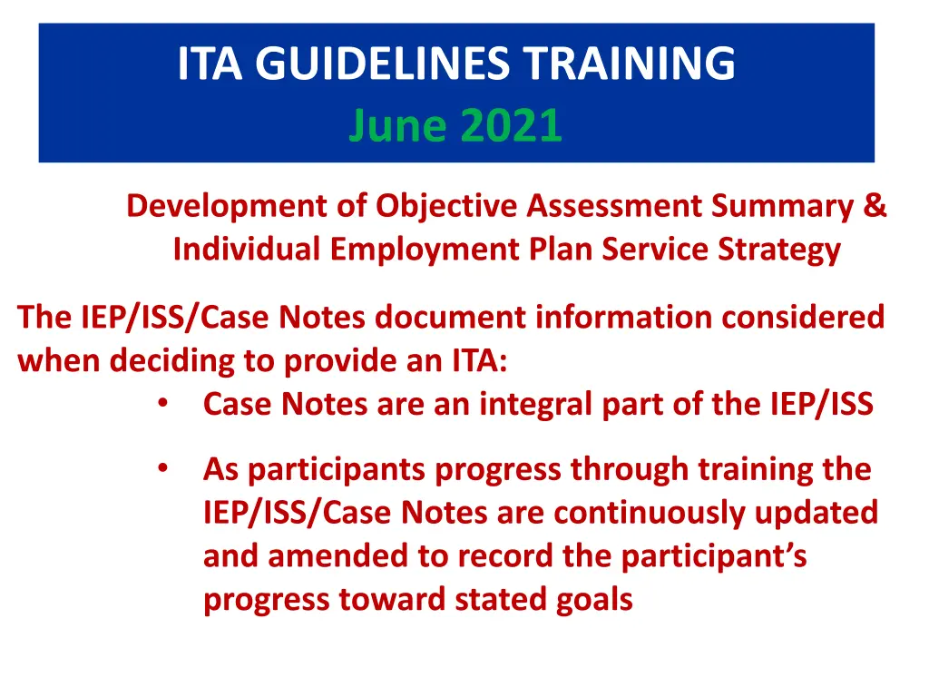 ita guidelines training june 2021 21