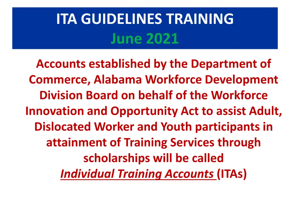 ita guidelines training june 2021 3