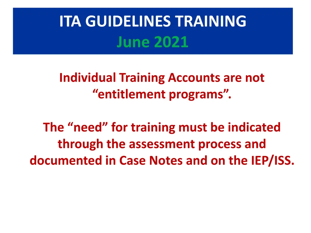 ita guidelines training june 2021 4