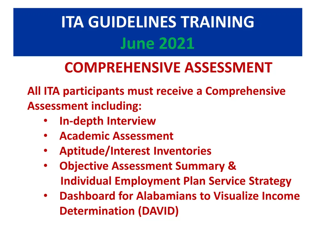 ita guidelines training june 2021 comprehensive