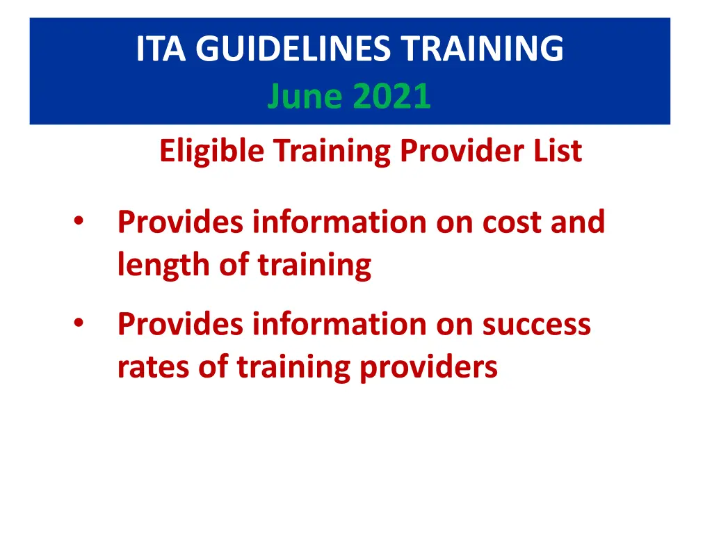 ita guidelines training june 2021 eligible 1