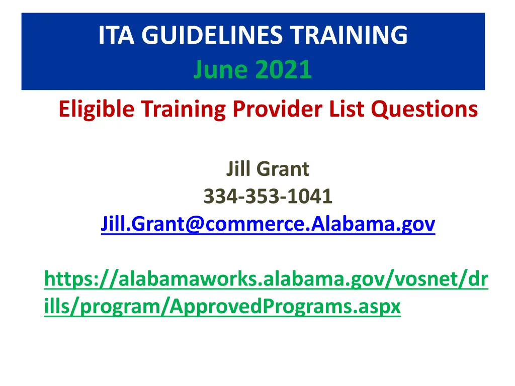 ita guidelines training june 2021 eligible 4