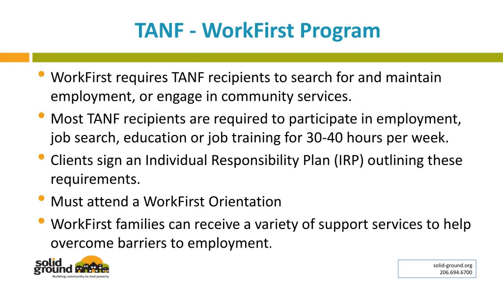 tanf workfirst program