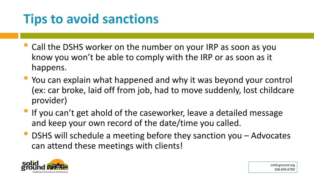 tips to avoid sanctions