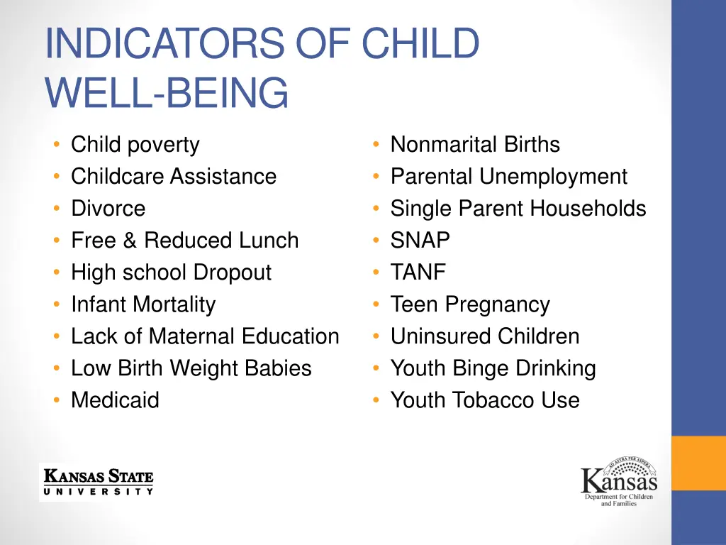 indicators of child well being