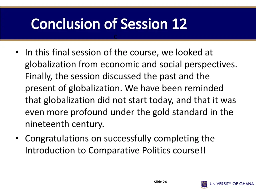 conclusion of session 12