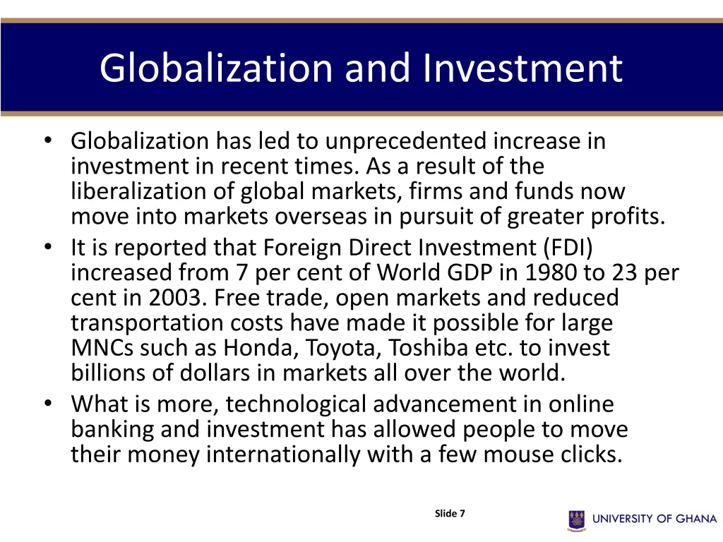 globalization and investment