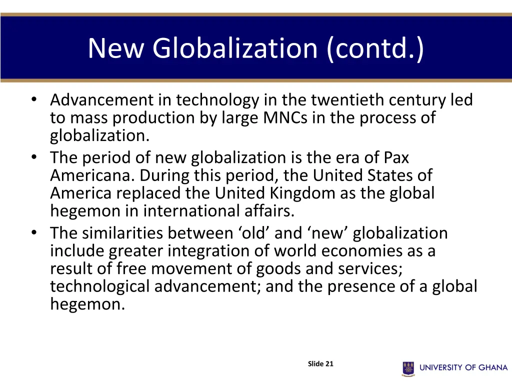 new globalization contd