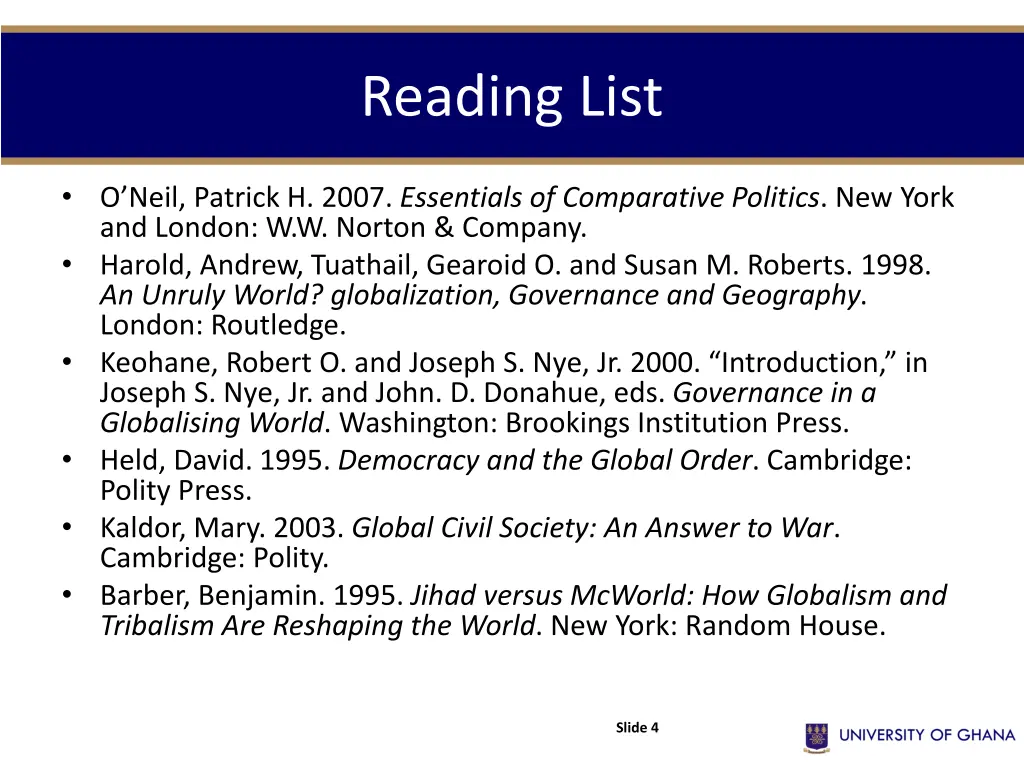 reading list