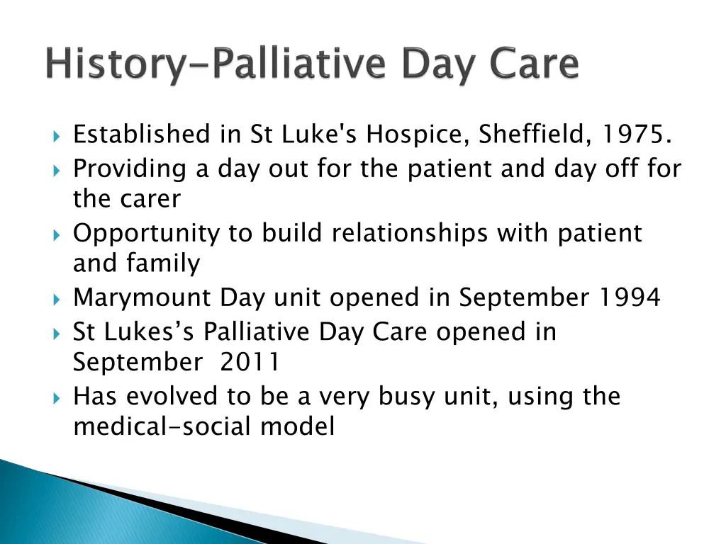 established in st luke s hospice sheffield 1975