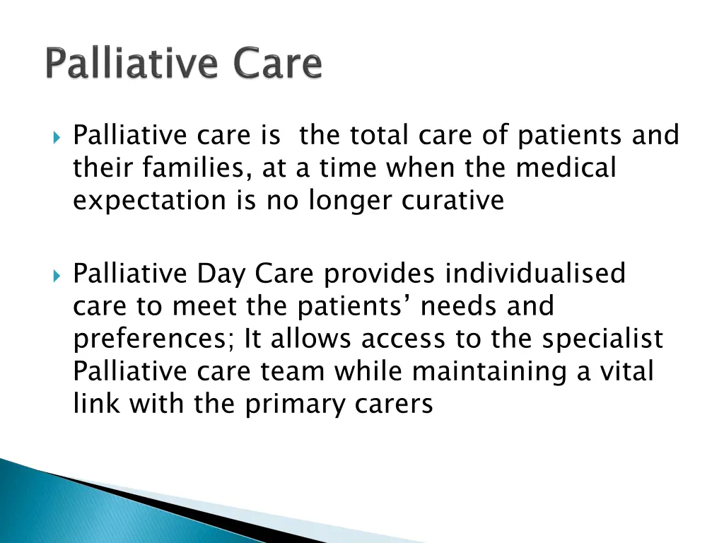 palliative care is the total care of patients