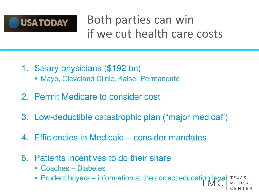 both parties can win if we cut health care costs