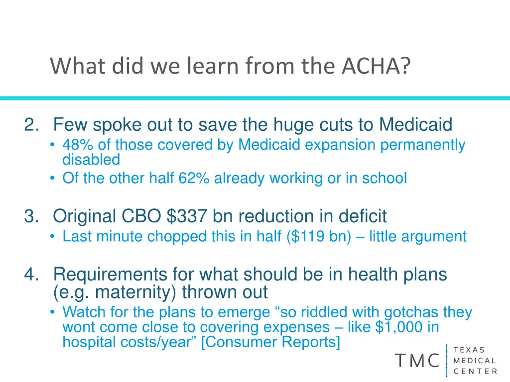 what did we learn from the acha 1