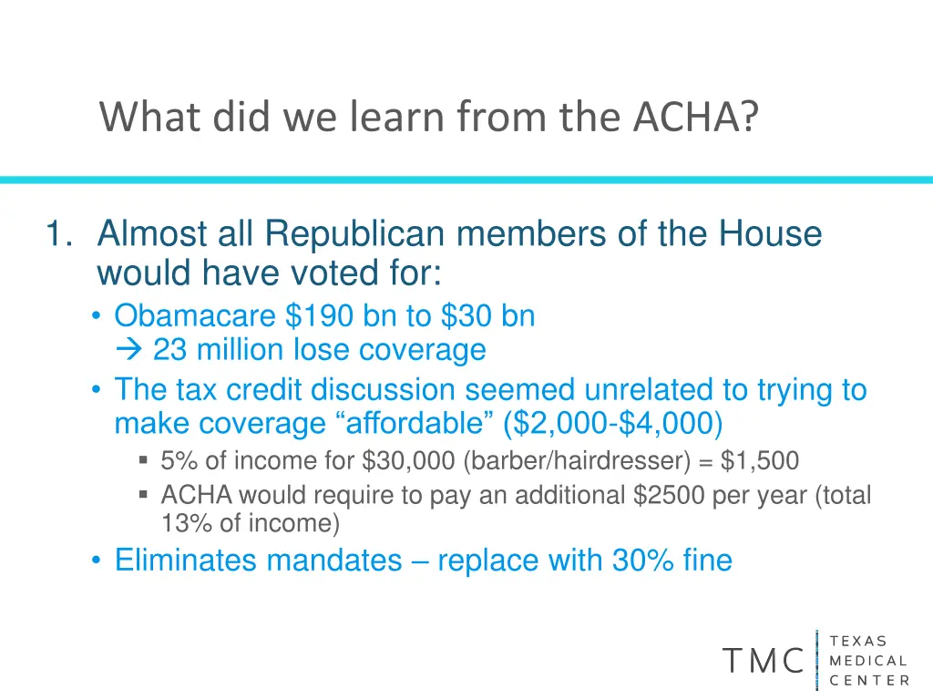 what did we learn from the acha