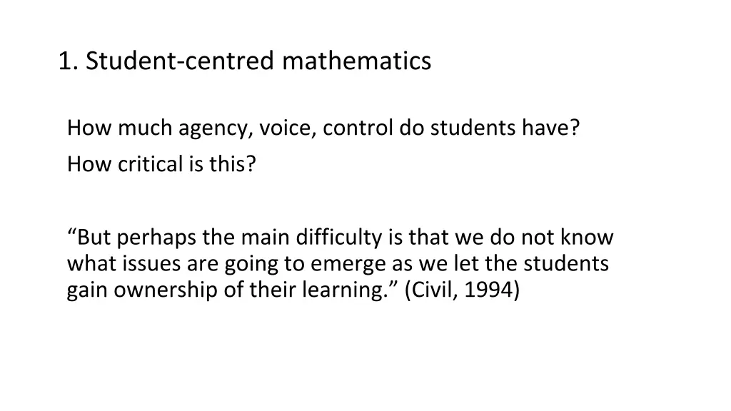 1 student centred mathematics