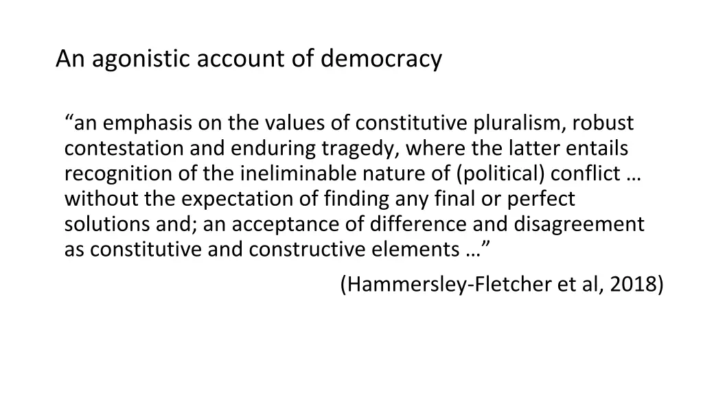 an agonistic account of democracy