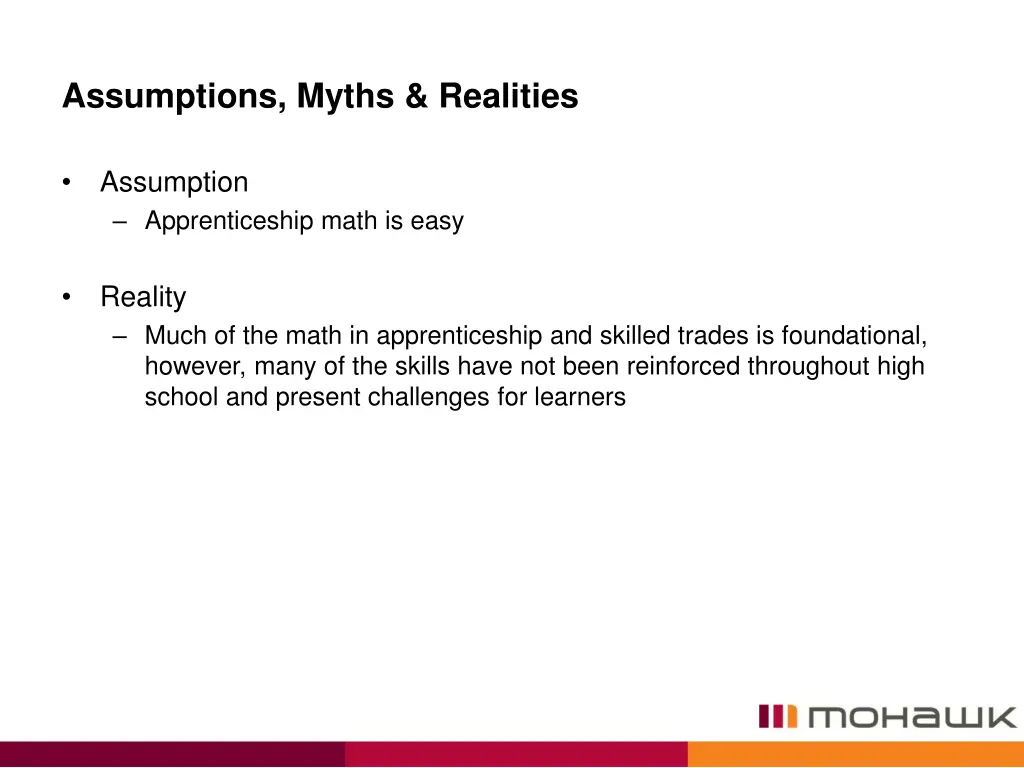 assumptions myths realities 2