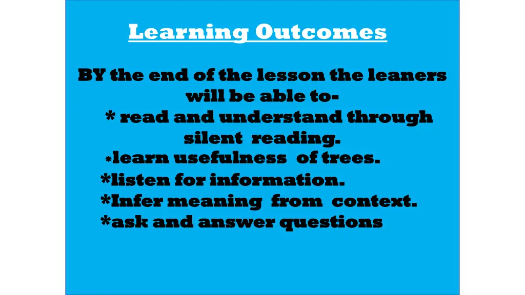 learning outcomes