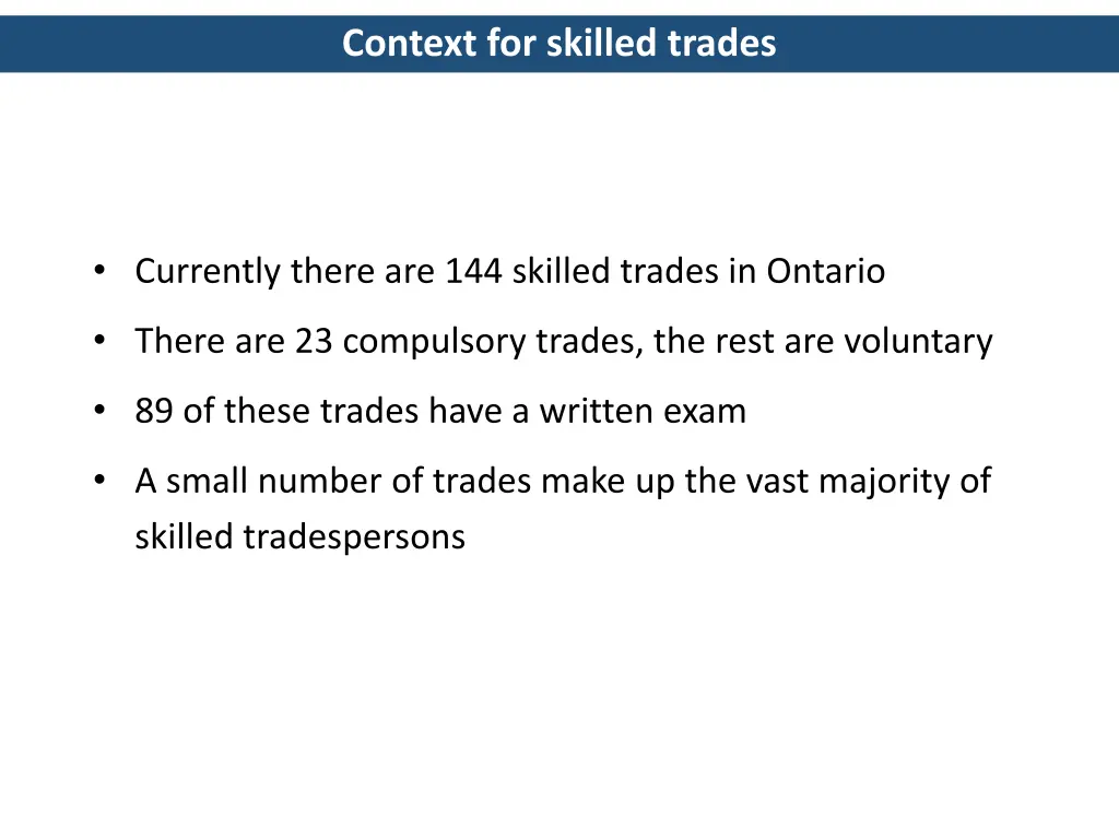 context for skilled trades