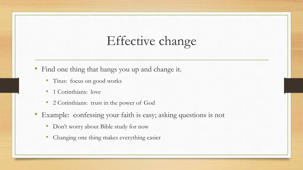 effective change