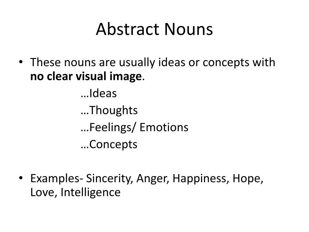 abstract nouns