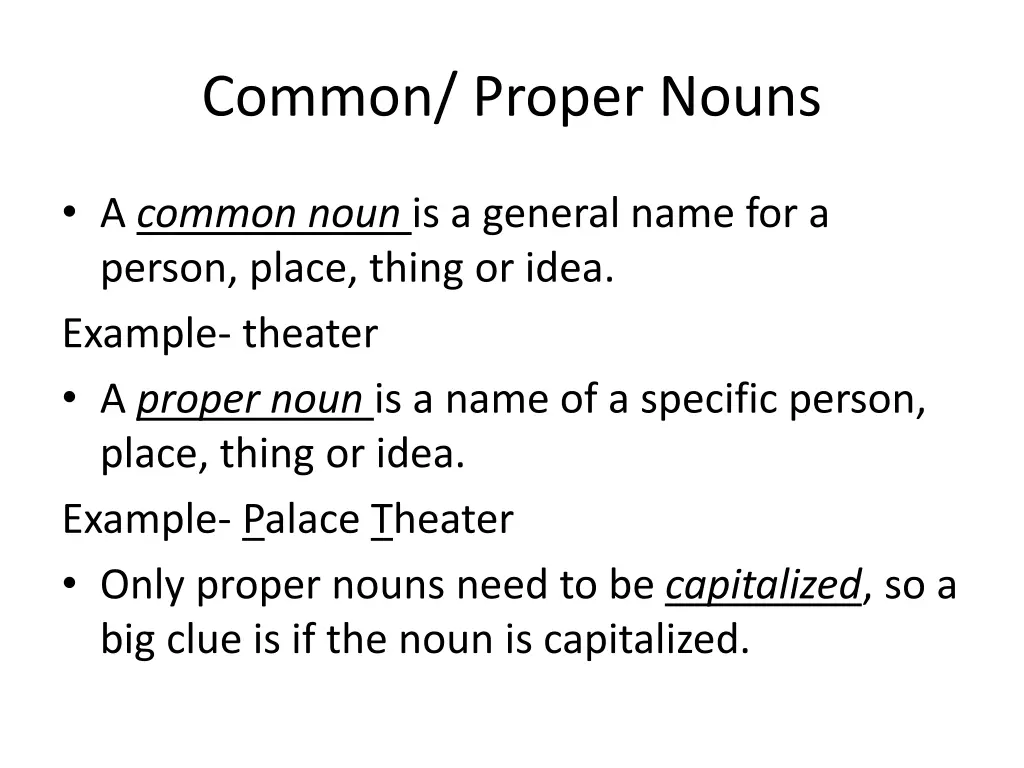 common proper nouns