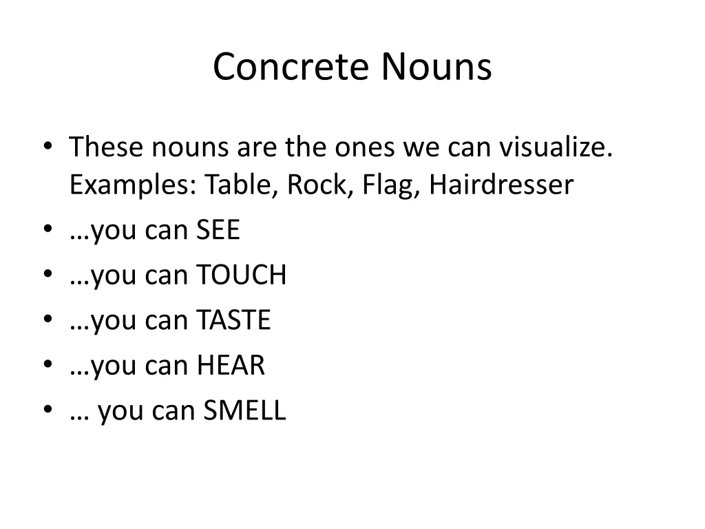 concrete nouns