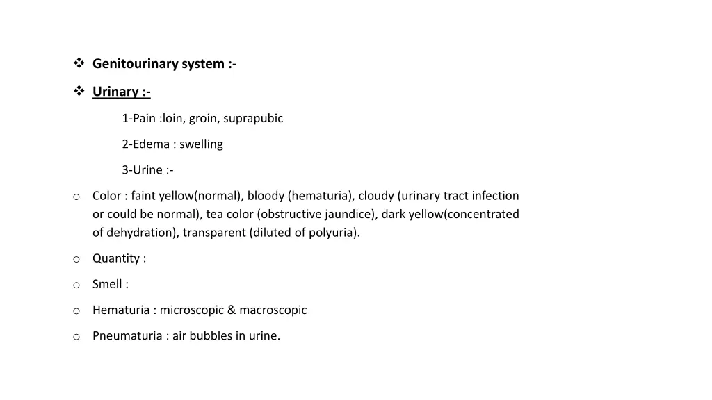 genitourinary system