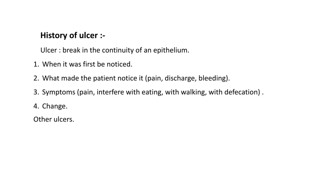 history of ulcer