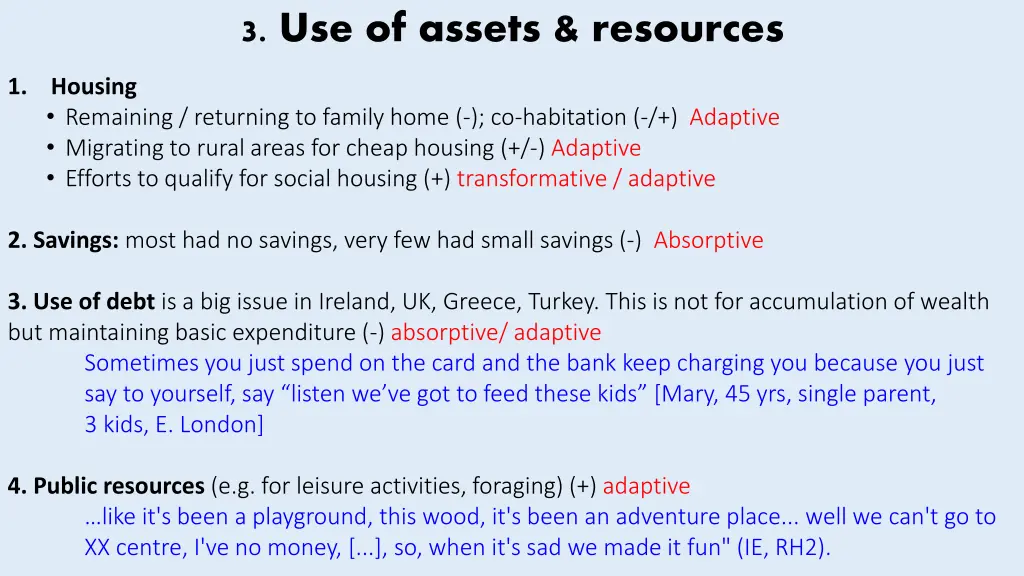 3 use of assets resources