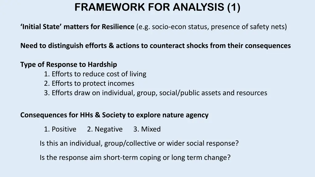 framework for analysis 1