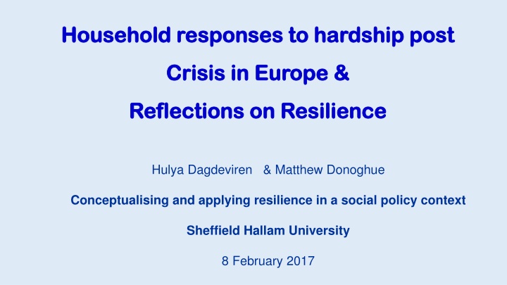 household responses to hardship post household