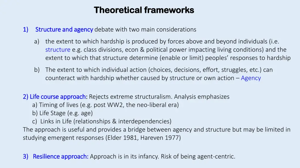 theoretical theoretical frameworks