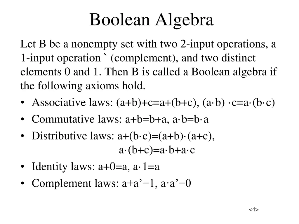 boolean algebra