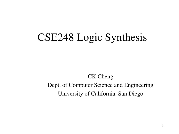 cse248 logic synthesis