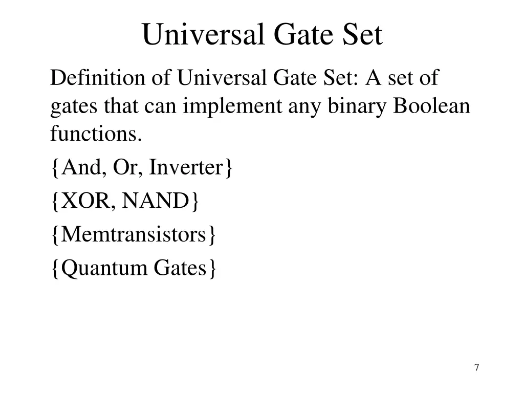 universal gate set