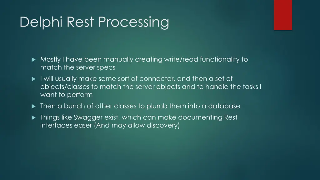 delphi rest processing