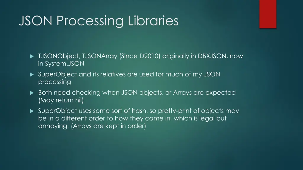 json processing libraries