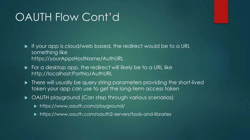 oauth flow cont d