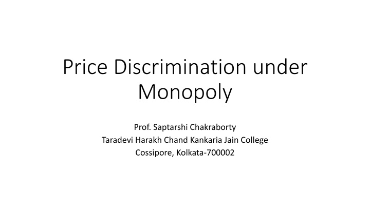 price discrimination under monopoly