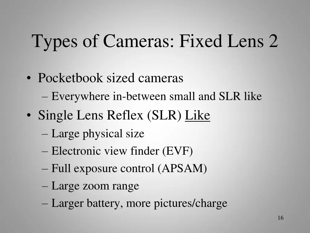 types of cameras fixed lens 2