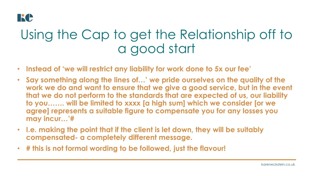 using the cap to get the relationship