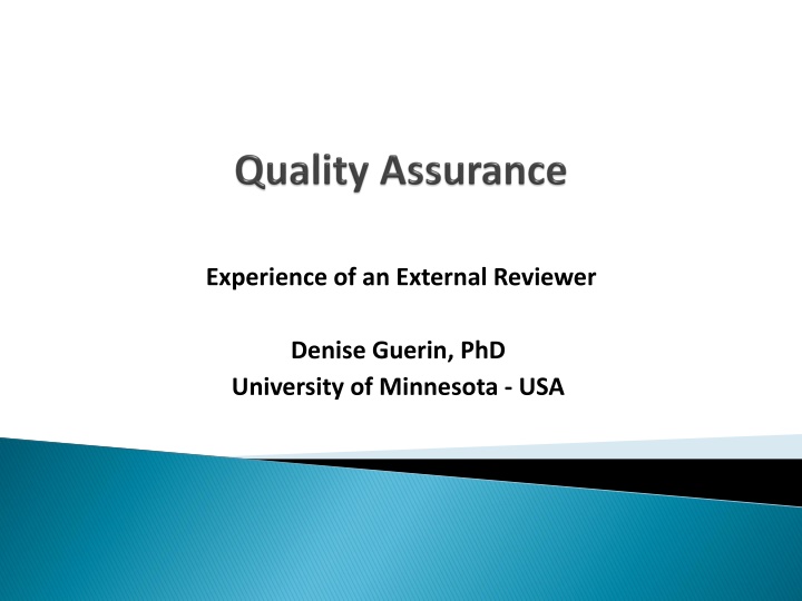 experience of an external reviewer