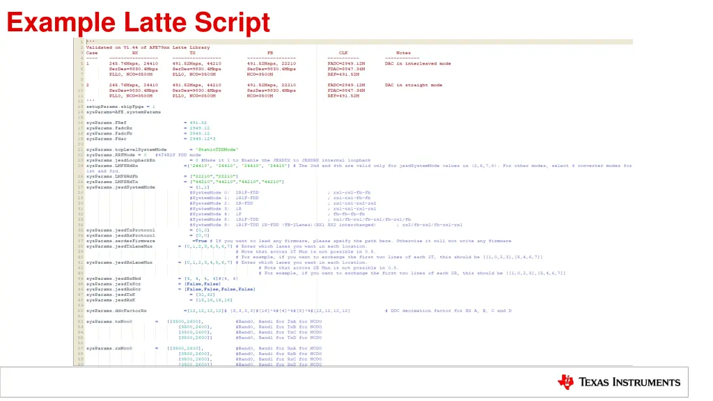 example latte script